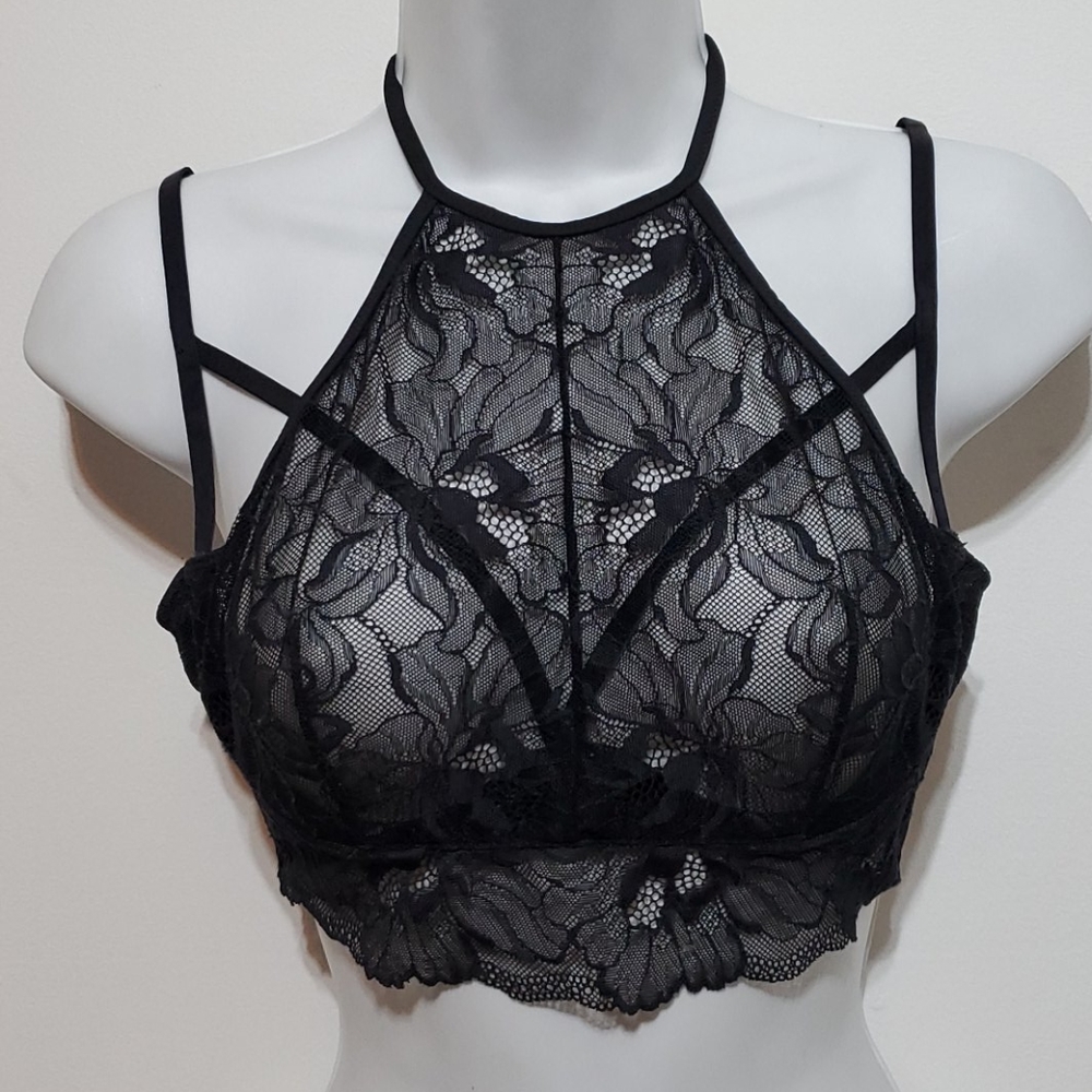 La Senza Black Sheer Lace choke Bra/Bralette